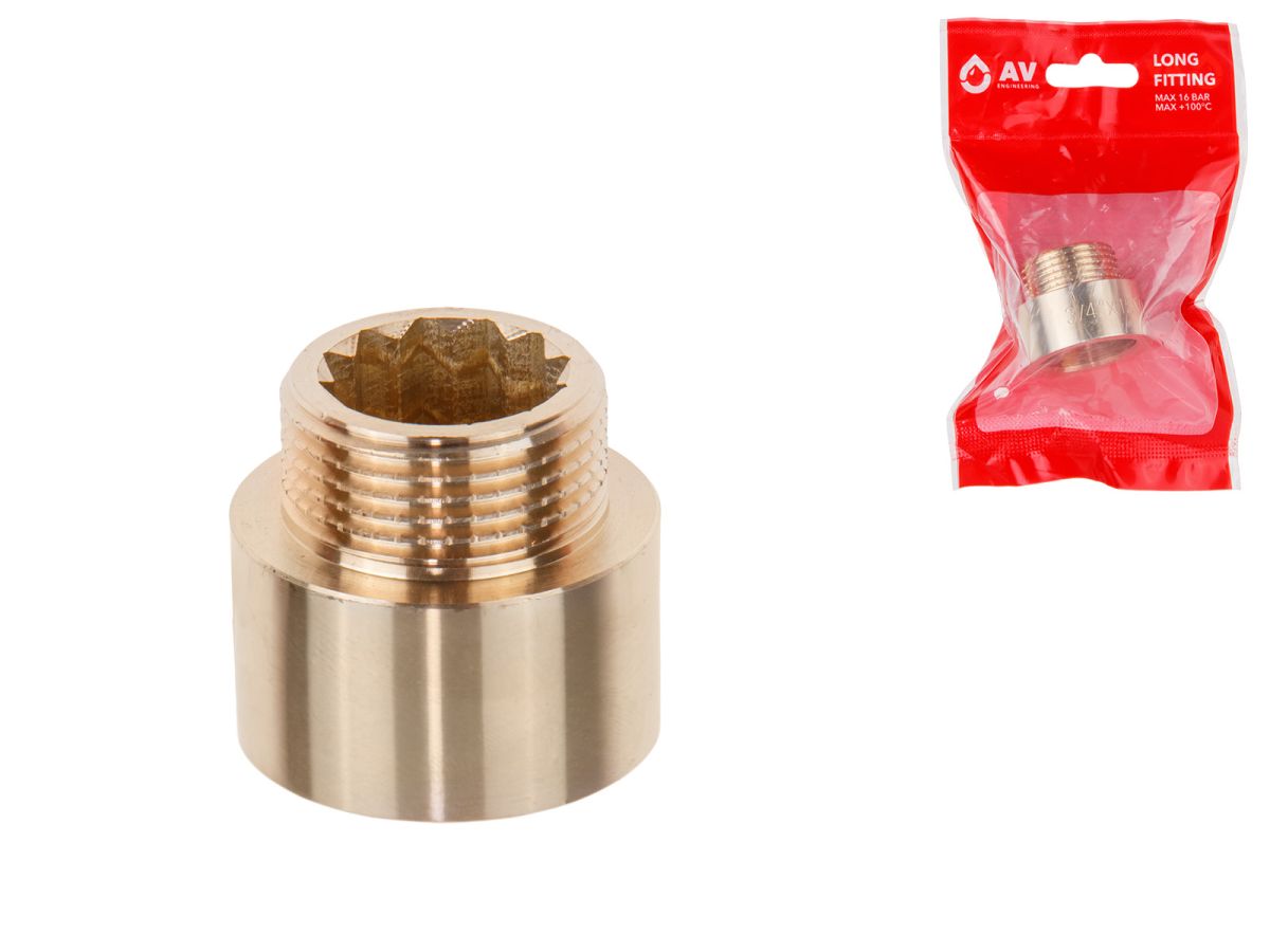 Удлинитель 3/4" вн.-нар. х 15 мм, AV Engineering (инд. упак.)
