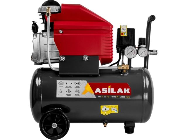 Компрессор ASILAK SLA-324 коаксиальный (235 л/мин, 8 атм, коаксиальный, масляный, ресив. 24 л, 230 В, 1,5 кВт)