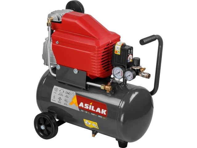 Компрессор ASILAK SLA-324 коаксиальный (235 л/мин, 8 атм, коаксиальный, масляный, ресив. 24 л, 230 В, 1,5 кВт)
