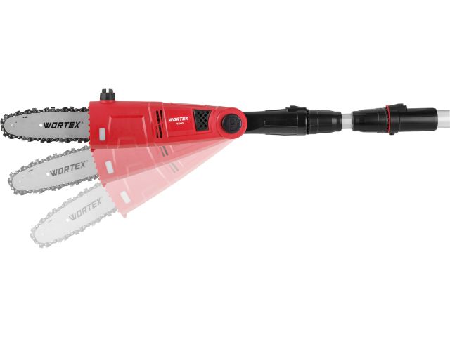 Высоторез WORTEX PS 2001 + насадка-кусторез в кор. (750 Вт, шина 8", автосмазка, телескоп. штанга  до 2 м)