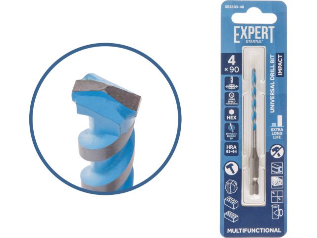 Сверло универсальное  4x90 мм MultiFunctional EXPERT STARTUL (победитовое, по мультиматериалам)