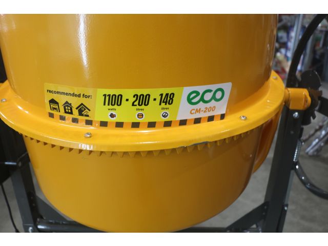 Бетоносмеситель ECO CM-200 уцененный (8156919701) (объём 200/148 л, 1100 Вт, 230 В, вес 52,9 кг)