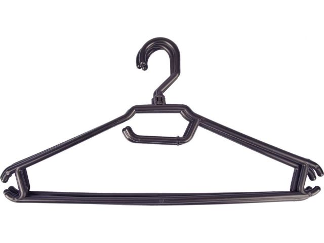 Набор вешалок для легкой одежды, 3 шт., Light, 48-50, 405х205х30 мм., черный, KEEPLEX