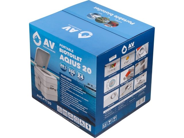 Биотуалет портативный Aqius 20, AV Engineering (Верх 13 л / Низ 20 л / Макс. вес 200 кг)