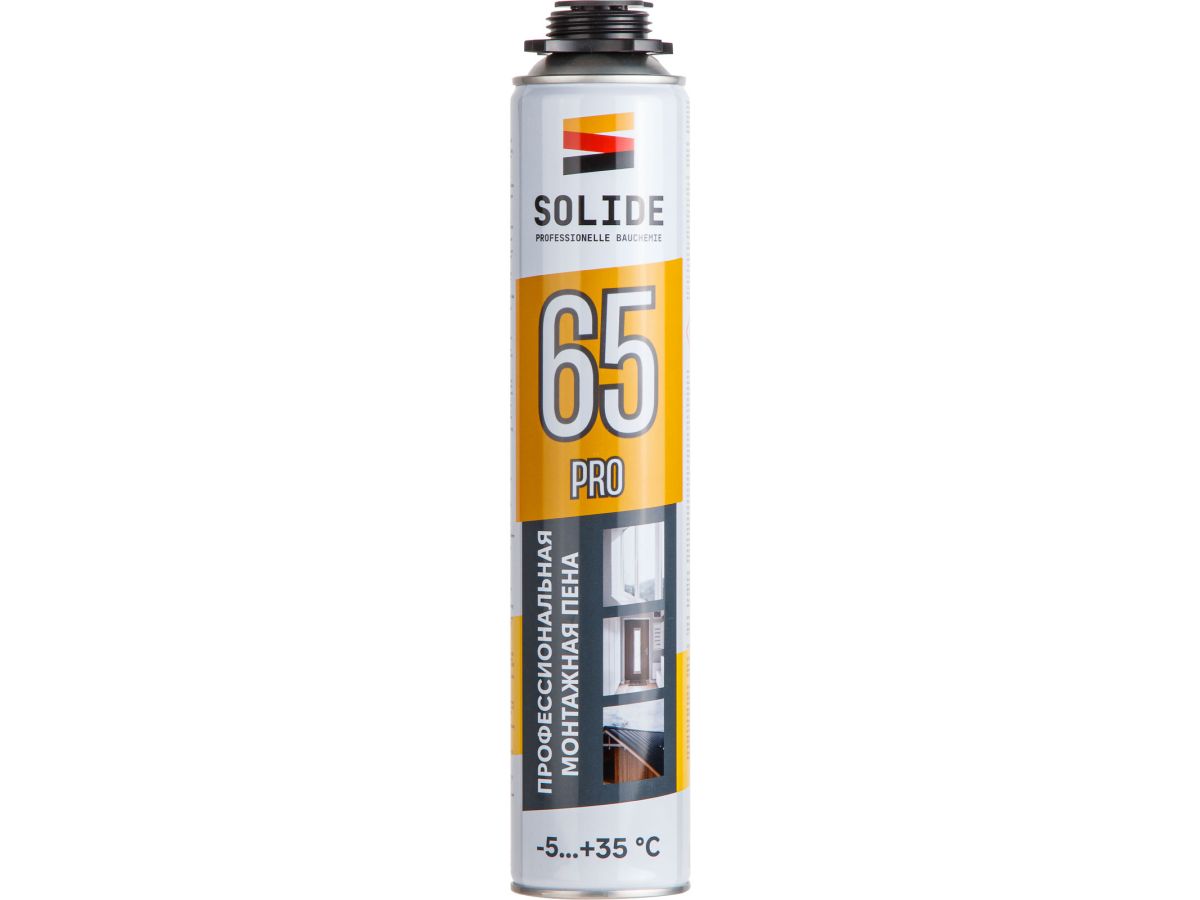 Пена монтажная профессиональная всесезонная SOLIDE Foam Pro 65 (750мл)