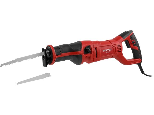 Сабельная пила WORTEX SR 2012 E в кор. + 2 пильных полотна 1200 Вт, дер. 210 мм, ход 30 мм, рег.об. (1200 Вт, дер.210 мм, алюм.20 мм, рег.об
