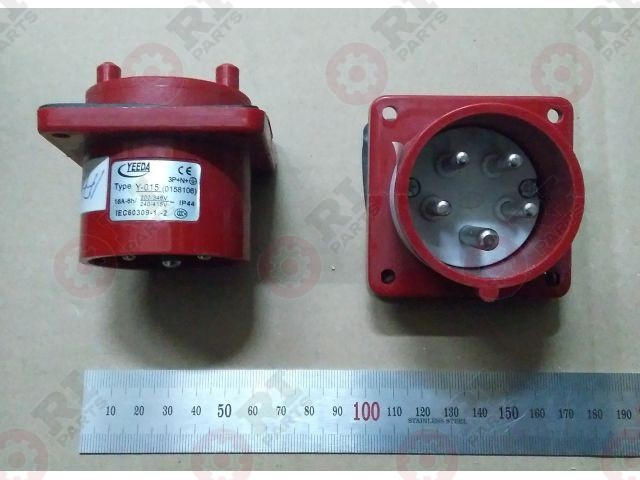 вилка панельная, приборная, EHC-09-3B, 400В-16А IP44