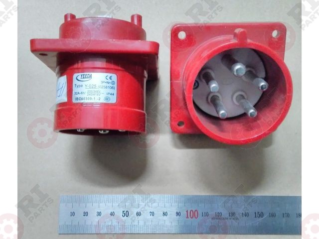вилка панельная, приборная, EHC-15-3B, 400В-32А IP44