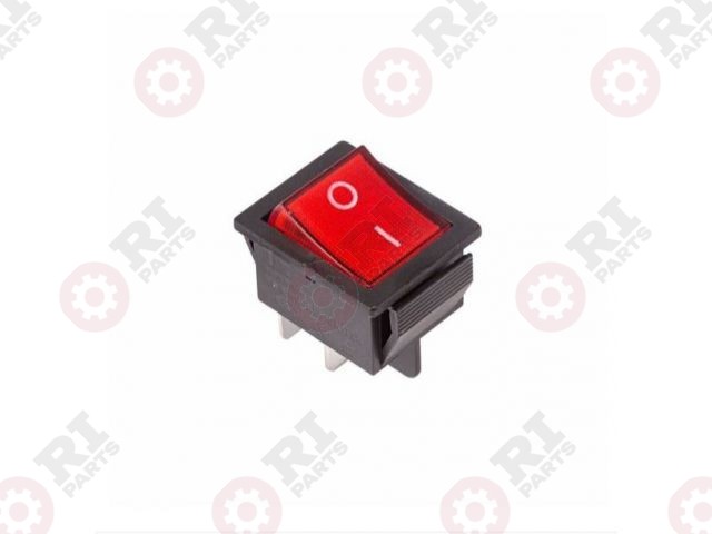 Выключатель клавишный 250V 16А (4с) ON-OFF красный с подсветкой (инд.уп.) REXANT